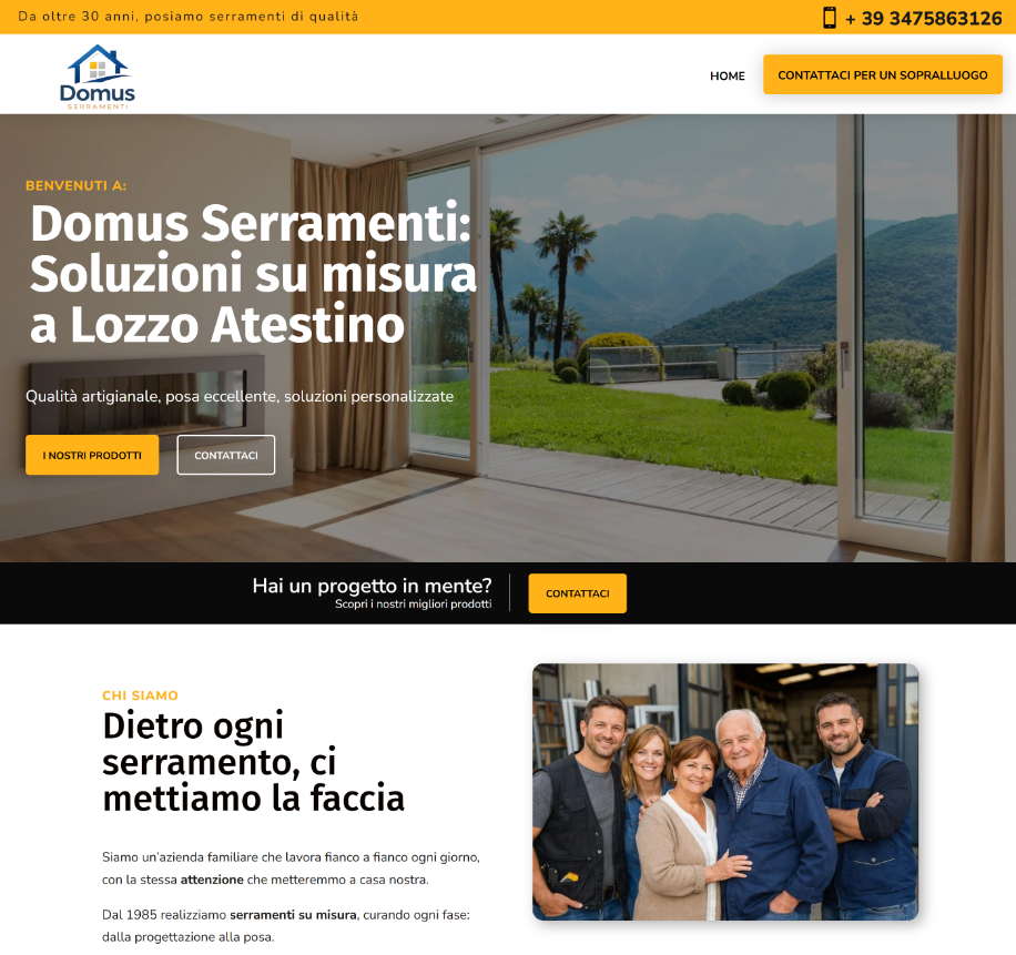 Sito Domus Serramenti - Sito Web Azienda